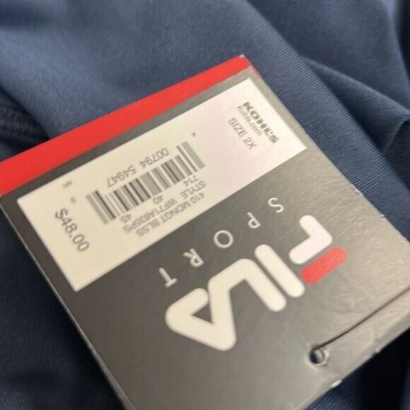 Fila Sport Womens Plus Midnight Bliss Capri Leggings 2X Navy Blue Floral Side St - Picture 9 of 9